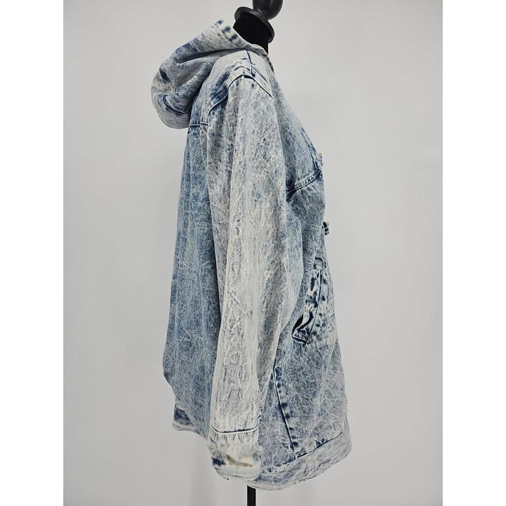 Vintage Gitano 80s Acid Wash Jean Jacket Medium Toggle Button Insulated Coat EUC - Picture 3 of 9